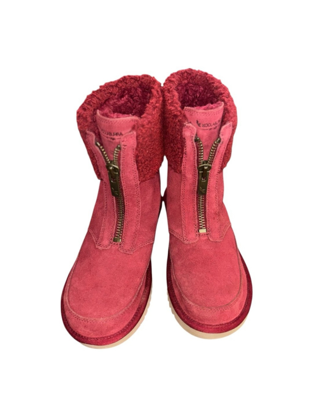 Ugg-Koolaburra- LIKE NEW Red Zip Up Fur Winter Boots-Size 6